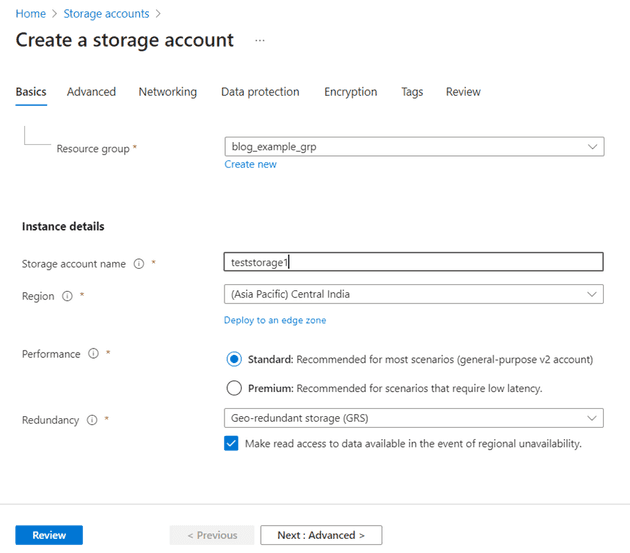 Create Storage